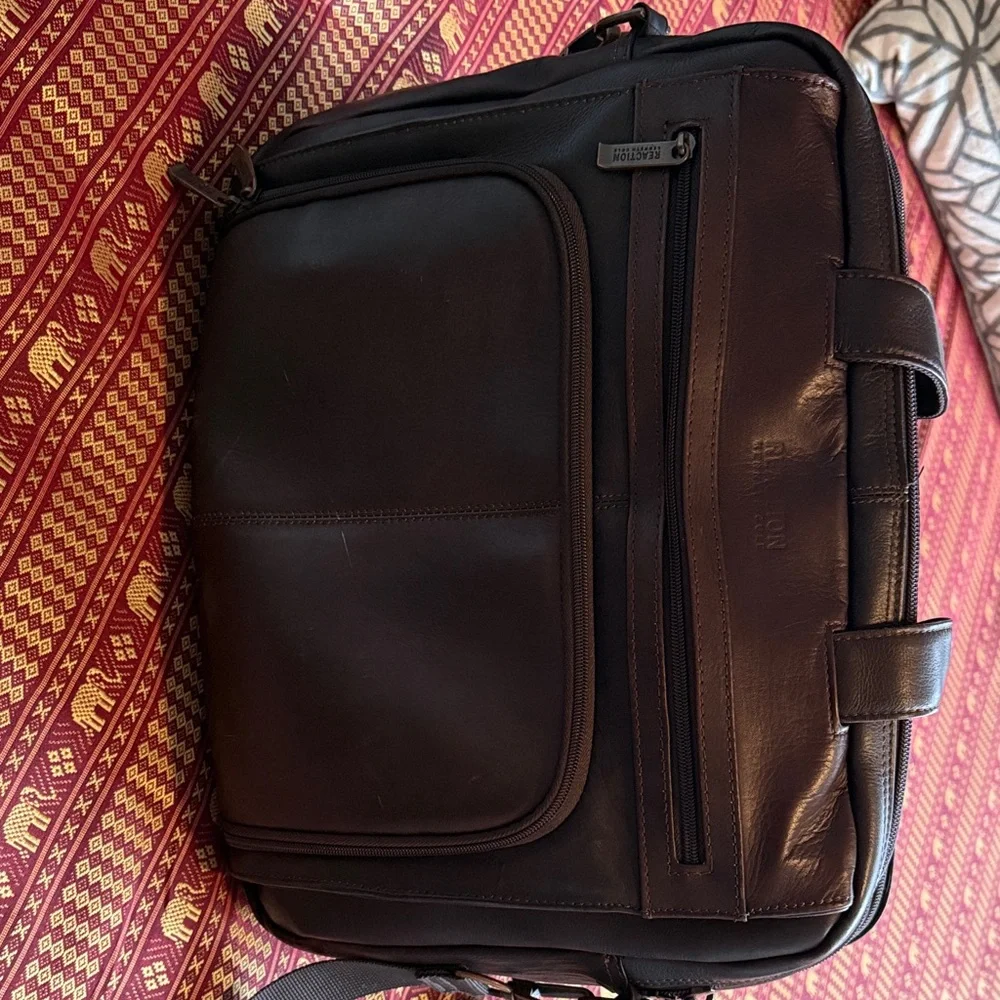 Kenneth Cole Dark Brown Leather Briefcase